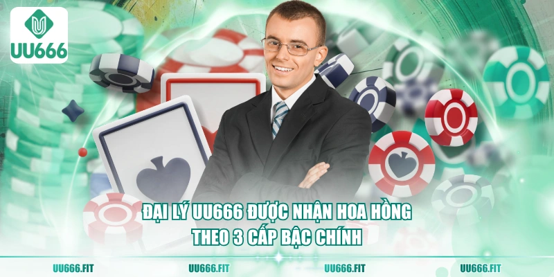 Đại lý UU666 được nhận hoa hồng theo 3 cấp bậc chính